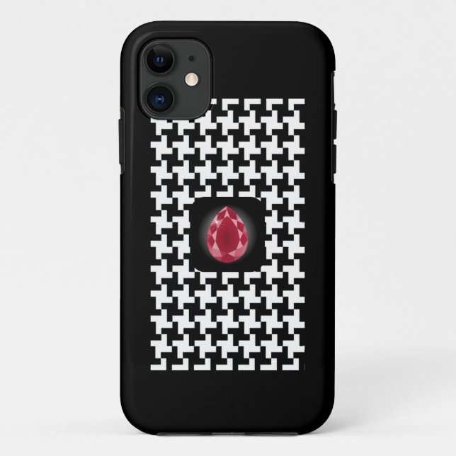 Ruby Stone Pied de Poule iPhone 5 Cover (Back)
