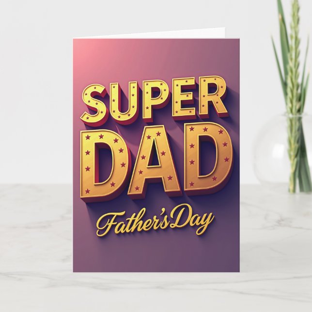 Ruby Super Dad Fathers Day Card (Front)