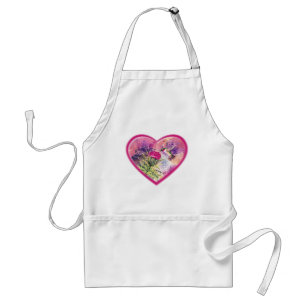 Ruby Throat Hummingbird Heart for Valentine's Day Standard Apron