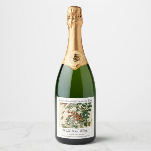 Ruby-throated Humming Bird, Audubon Birds America  Sparkling Wine Label