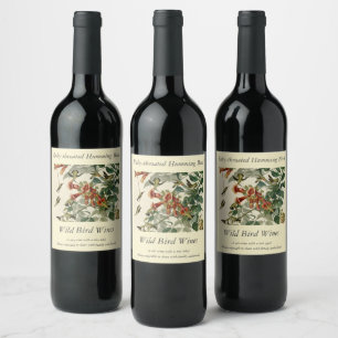 Ruby-throated Humming Bird, Audubon Birds America Wine Label