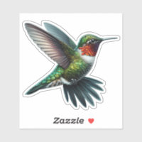 Ruby-Throated Hummingbird bird Custom-Cut Vinyl