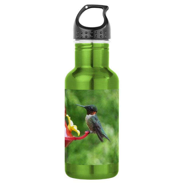 Ruby-Throated Hummingbird Bird Photography 532 Ml Water Bottle (Front)