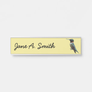 Ruby-Throated Hummingbird Bird Photography Door Sign