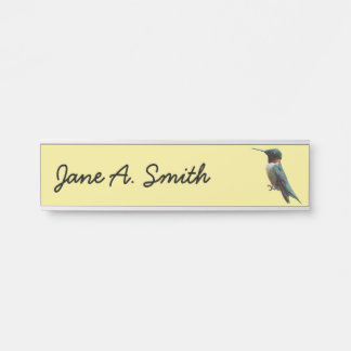 Ruby-Throated Hummingbird Bird Photography Door Sign
