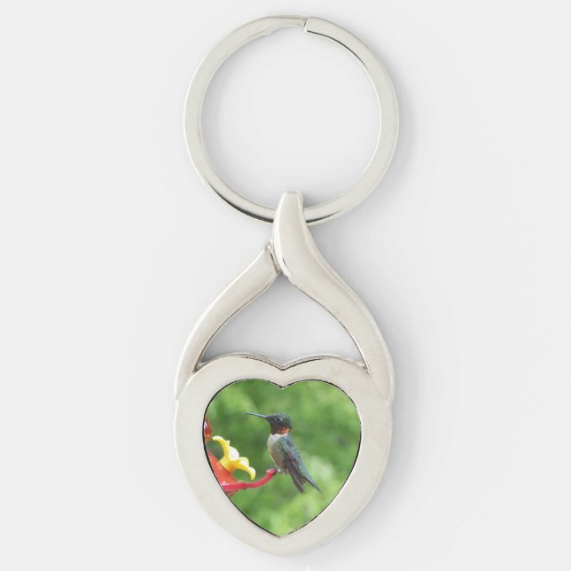 Ruby-Throated Hummingbird Bird Photography Key Ring (Front)