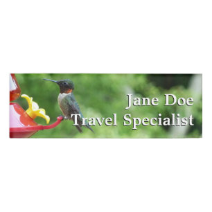 Ruby-Throated Hummingbird Bird Photography Name Tag