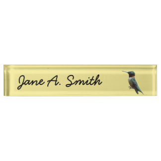 Ruby-Throated Hummingbird Bird Photography Nameplate