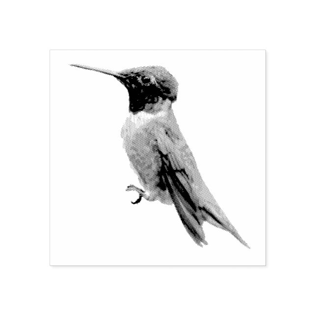 Ruby-Throated Hummingbird Bird Photography Rubber Stamp (Imprint)