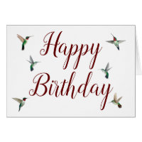 Ruby-throated Hummingbird Birthday Card