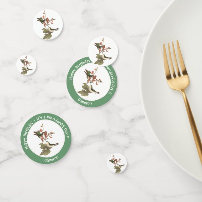 Ruby-throated Hummingbird, Birthday or Other Party Confetti (Group)