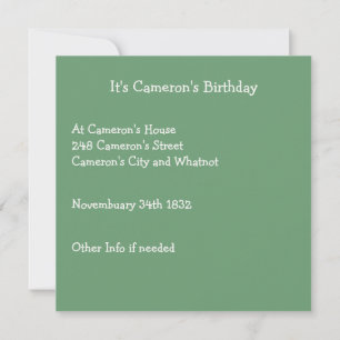 Ruby-throated Hummingbird, Birthday or Other Party Invitation