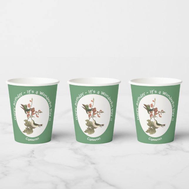Ruby-throated Hummingbird, Birthday or Other Party Paper Cups (Multi)