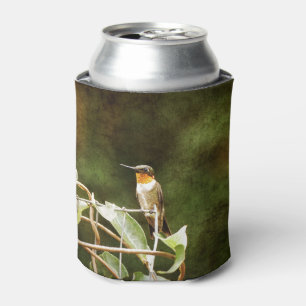 Ruby Throated Hummingbird Can Cooler