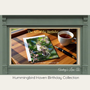 Ruby-Throated Hummingbird Fine Art Birthday Card