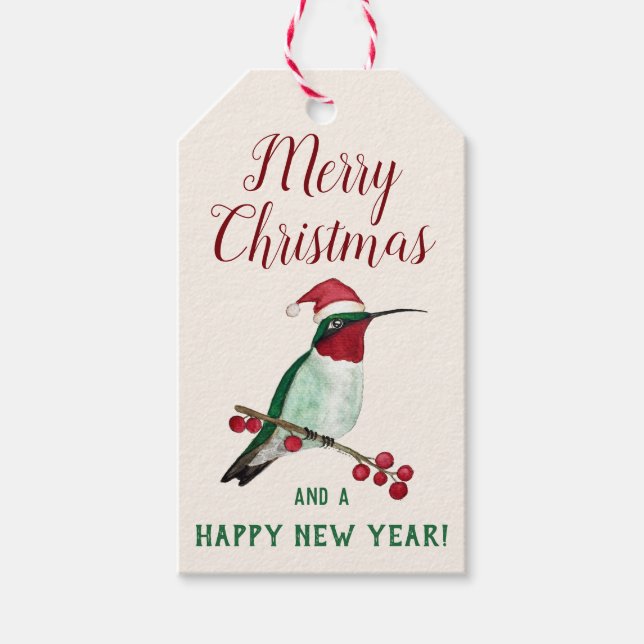 Ruby-throated Hummingbird Gift Tags (Front)