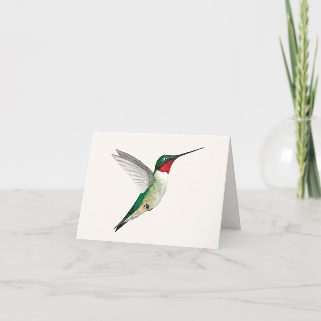 Ruby-throated Hummingbird Greeting Card (Front)