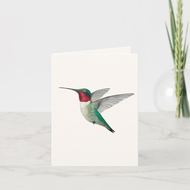 Ruby-throated Hummingbird Greeting Card (Front)
