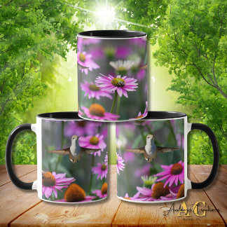Ruby-Throated Hummingbird "in Coneflowers" Mug