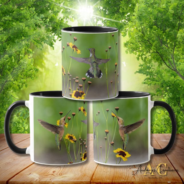 Ruby-Throated Hummingbird "in Plains Coreopsis" Mug (Creator Uploaded)