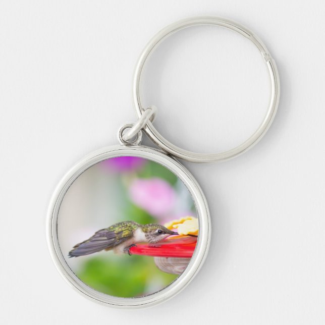 Ruby-Throated Hummingbird Key Chain #0624 (Front)
