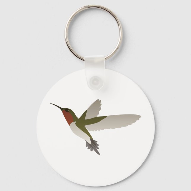 Ruby Throated Hummingbird Key Ring (Front)