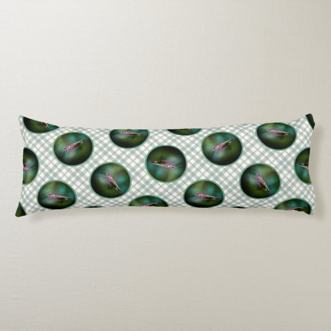 Ruby-throated Hummingbird Original Photograph Body Cushion (Front)