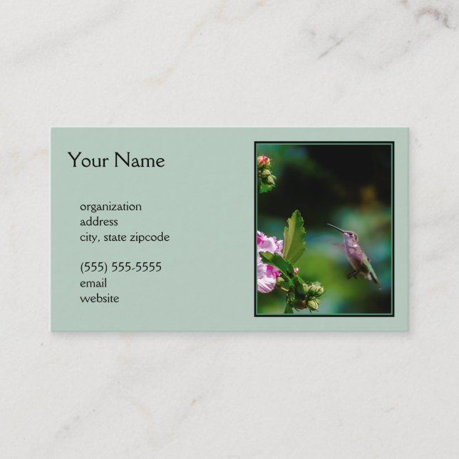 Ruby-throated Hummingbird - Original Photograph Business Card (Front)