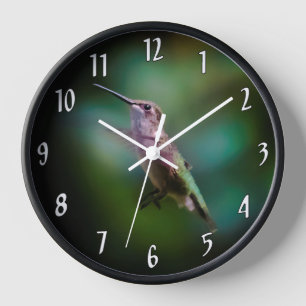 Ruby-throated Hummingbird - Original Photograph Clock