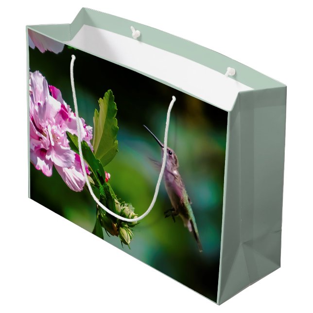 Ruby-throated Hummingbird - Original Photograph Large Gift Bag (Back Angled)