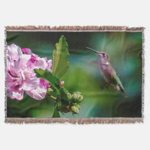 Ruby-throated Hummingbird - Original Photograph Throw Blanket