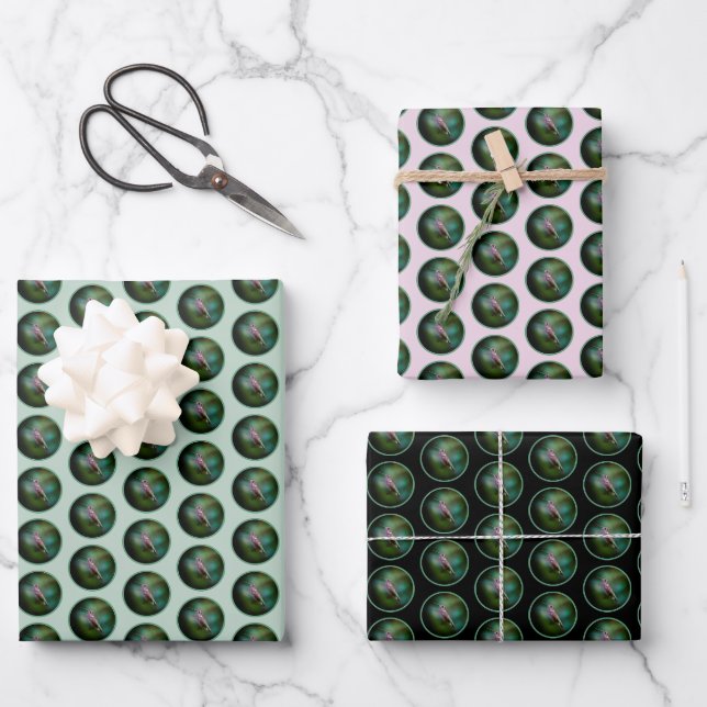 Ruby-throated Hummingbird - Original Photograph Wrapping Paper Sheet (Front)