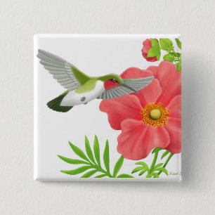 Ruby Throated Hummingbird Pin