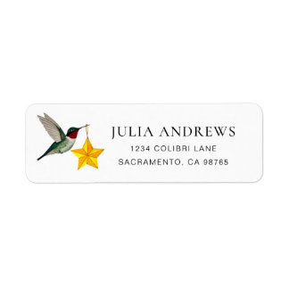 Ruby-throated Hummingbird Return Address Label