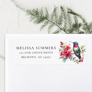 Ruby-Throated Hummingbird Return Address Label