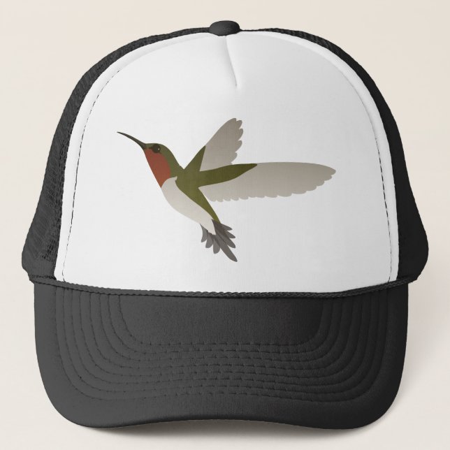 Ruby Throated Hummingbird Trucker Hat (Front)