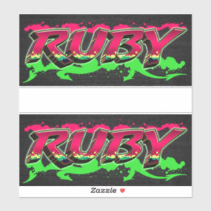 Ruby Vorname Name Graffiti Aufkleber Sticker