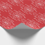 Ruby wedding anniversary 40 years of love red wrapping paper<br><div class="desc">Ruby celebrating 40 years of love anniversary red wrapping paper. Simple outline heart stone effect line art graphics red and white 40th Wedding Anniversary wrapping paper. Customise with your own fortieth wedding anniversary names and marriage from and to years. The 40th wedding anniversary is traditionally associated with the gemstone ruby...</div>