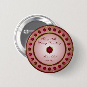 Ruby Wedding Anniversary Button