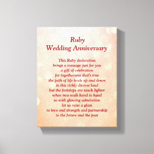 Ruby Wedding Anniversary Canvas Print