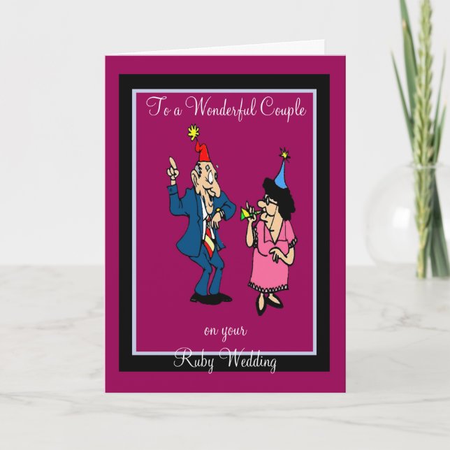 RUBY WEDDING ANNIVERSARY GREETING CARD (Front)