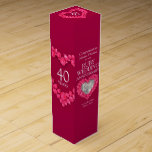 Ruby wedding anniversary heart photo wine box<br><div class="desc">40th Ruby Anniversary gift wine or spirits box. Beautiful rubies in hearts on red with photo stone effect template Ruby Wedding Anniversary wine box packaging. Customise with your own recipients name or relatives details and photo. The 40th Anniversary year is traditionally associated with ruby. Currently reads Congratulations Melanie & Richard...</div>