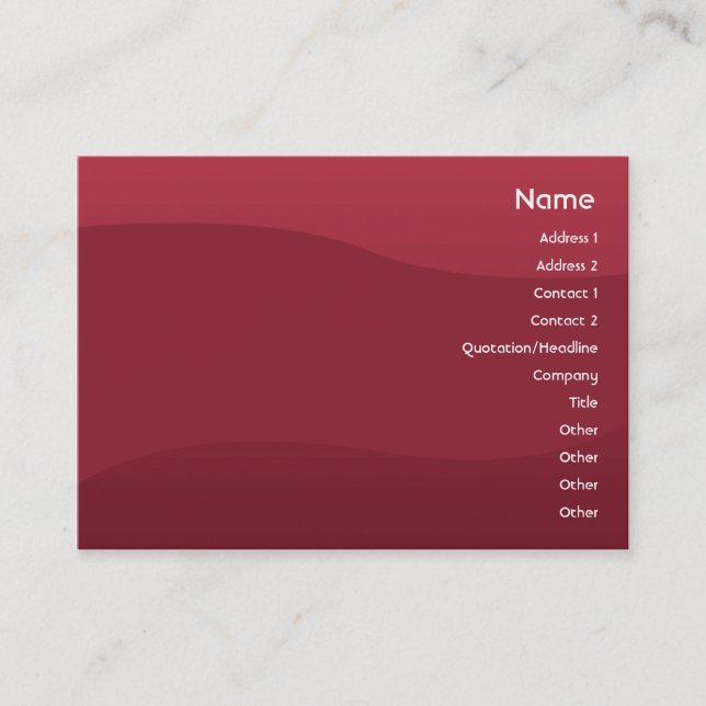 Rubyred Wave - Chubby Business Card (Front)