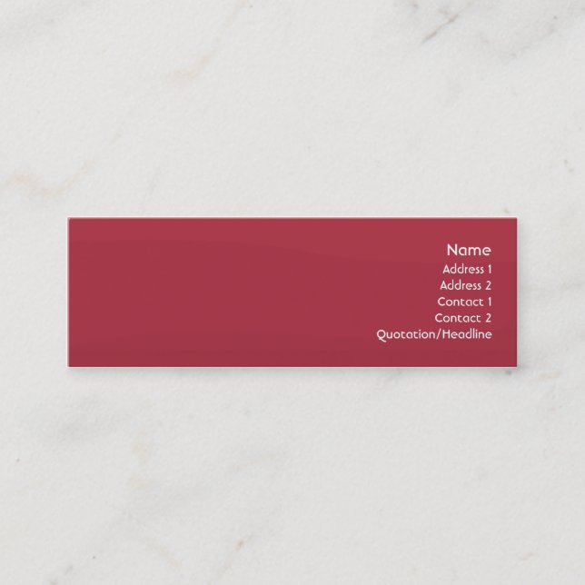 Rubyred Wave - Skinny Mini Business Card (Front)