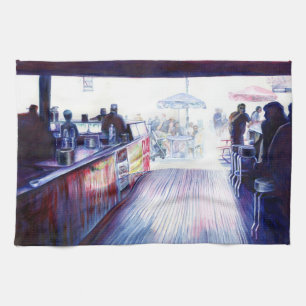 Ruby's, Coney Island, New York Tea Towel