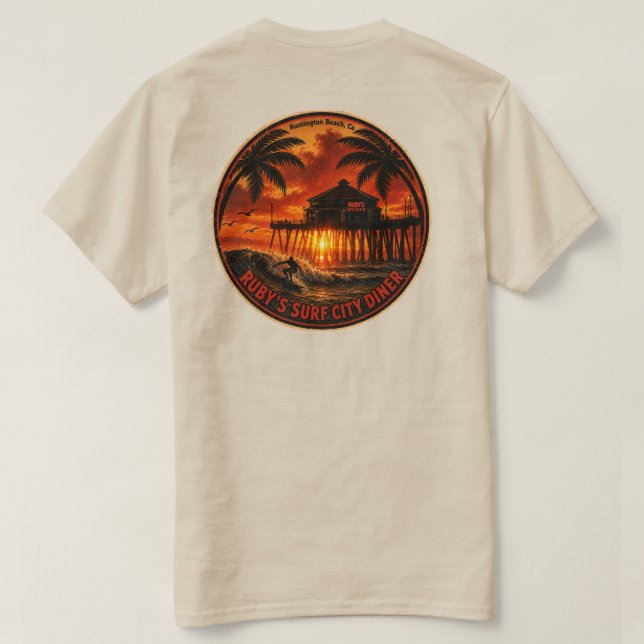 Ruby's Surf City Diner  T-Shirt (Design Back)