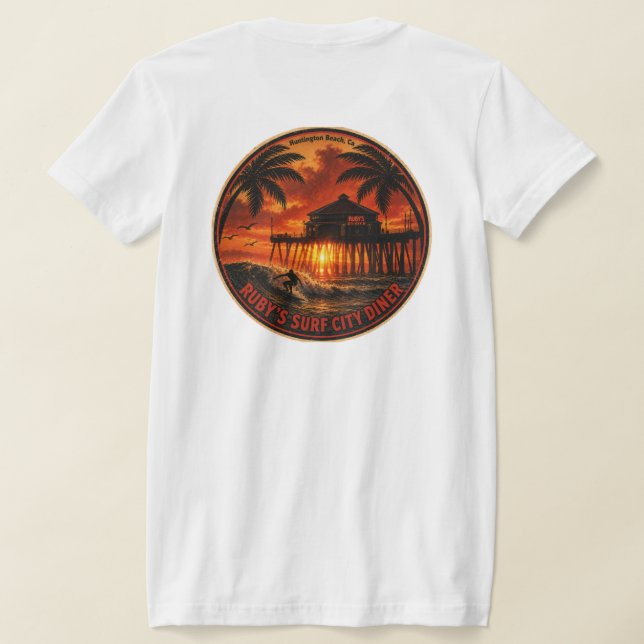 Ruby's Surf City Diner  T-Shirt (Laydown Back)