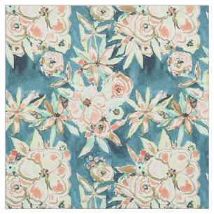RUCKUS Dark Watercolor Boho Floral Fabric