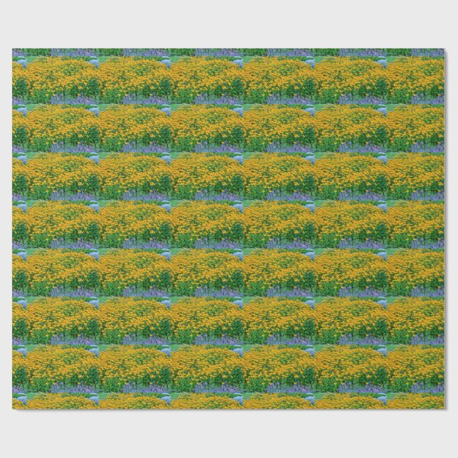 Rudbeckia Hirta And Lavender Wrapping Paper (Flat)