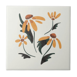 Rudbeckia Hirta Black-Eyed Susan Aesthetic Flowers Tile